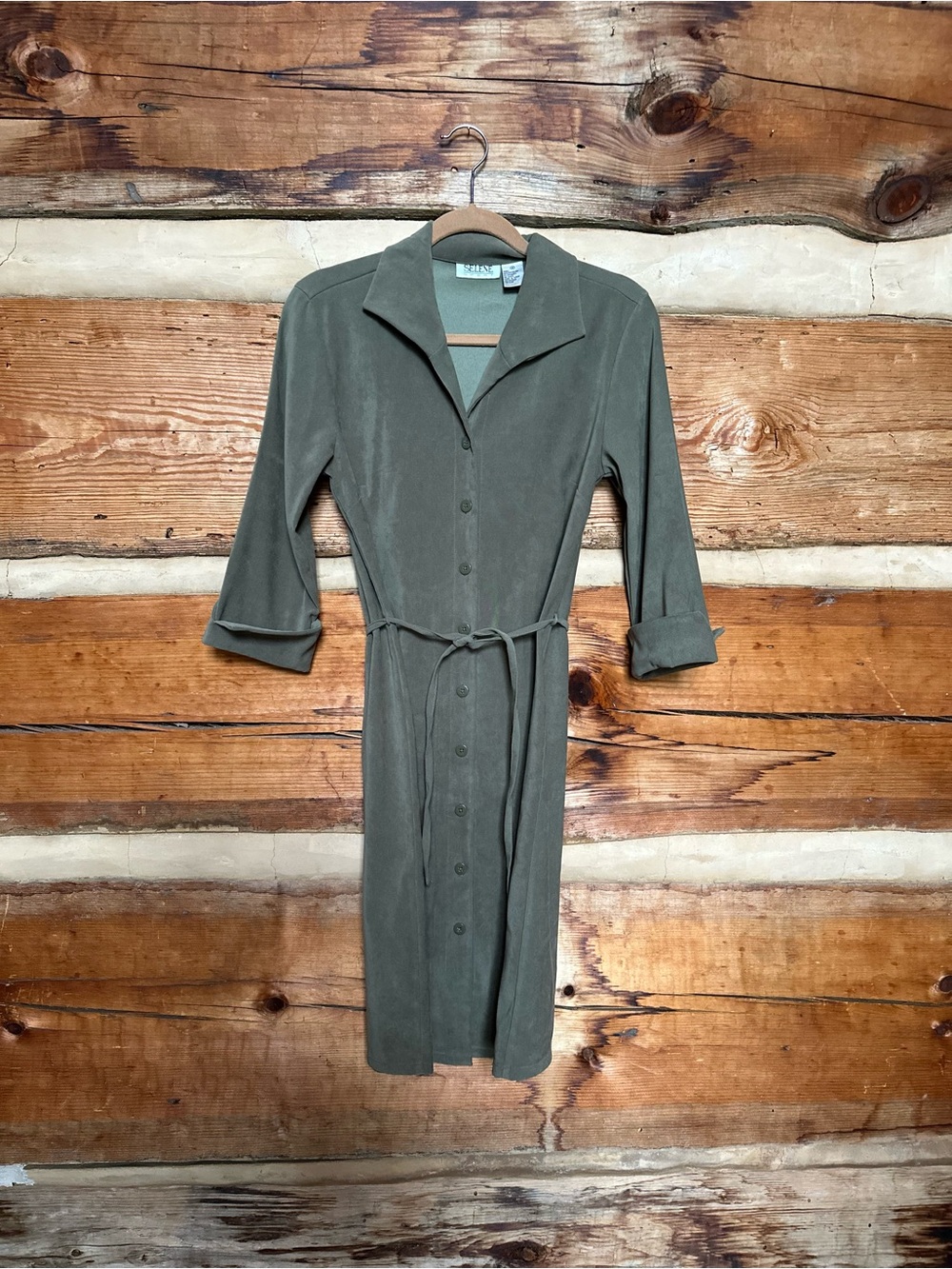 Selene Sport Vintage Shirt Dress with Tie Waist